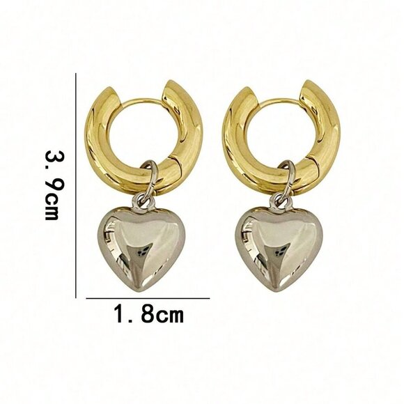 Multicolor Casual Women's Heart Charm & Hoop Earrings - Picture 4 of 4